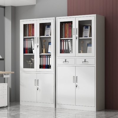 4 Door Free Standing Filing Cabinet Cupboard Storage Cabinet Stalinite Showcase Locking File Organizer for Office Pantry Garage