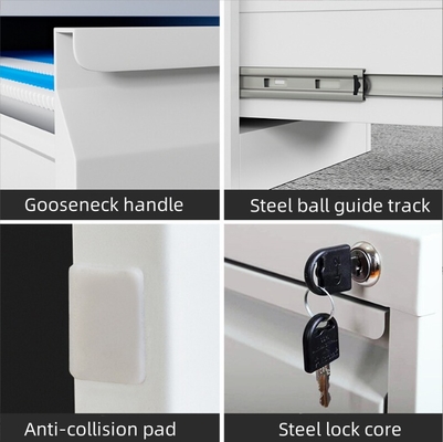 4-Drawer Modern Steel Office Furniture Key Lock Adjustable File Cabinet for Storage for Bedroom School Gym Workshop Hotel