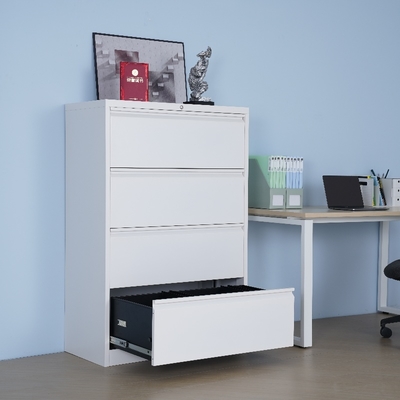 Adjustable 4-Drawer Metal File Cabinet Industrial Lockable Foldable Office Storage Furniture for Home School Hotel Living Room