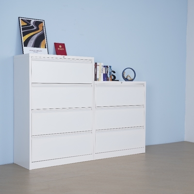 Adjustable 4-Drawer Metal File Cabinet Industrial Lockable Foldable Office Storage Furniture for Home School Hotel Living Room