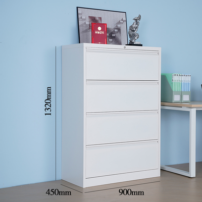 Adjustable 4-Drawer Metal File Cabinet Industrial Lockable Foldable Office Storage Furniture for Home School Hotel Living Room