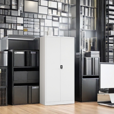 Hot Sale 2-Door Modern Office Metal Storage File Cabinet 4-Shelf Filing Cabinet Home Warehouse Workshop Durable Steel Plastic