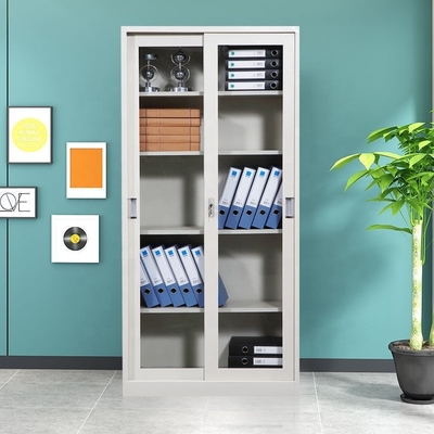 Top-Ranked Modern Steel File Cabinet Home Hotel Office Lock Adjustable Bookshelf Glass Display Case Storage Made Durable Iron