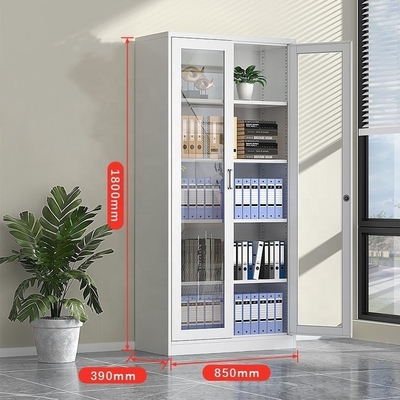 Top-Ranked Modern Steel File Cabinet Home Hotel Office Lock Adjustable Bookshelf Glass Display Case Storage Made Durable Iron