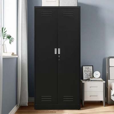 Steel Metal Storage Cabinet With 2 Doors and 4 Adjustable Shelves Lockable Office Furniture for Garage Use