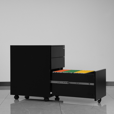 Modern 3-Drawer Steel Office Furniture Mobile Pedestal File Cabinet Key Lock Schools Living Room Warehouse Workshop Hotel