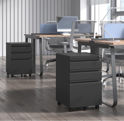 Modern 3-Drawer Steel Office Furniture Mobile Pedestal File Cabinet Key Lock Schools Living Room Warehouse Workshop Hotel