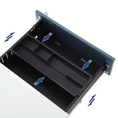White Blue Metal Rolling Vertical Pedestal File 39cm Wide 3-Drawer Steel Cabinet Lockable Office Mobile Home School Home Office