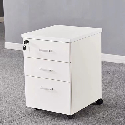 Steel Mobile Pedestal File Cabinet with 3 Lockable Drawers and Wheels Office Movable Storage