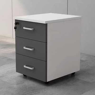 Steel Mobile Pedestal File Cabinet with 3 Lockable Drawers and Wheels Office Movable Storage