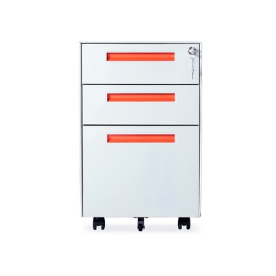 Adjustable 3-Drawer Metal Mobile File Cabinet Movable Pedestal Printer Stand A4 Size Home Office Activity Storage Folder