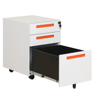 Adjustable 3-Drawer Metal Mobile File Cabinet Movable Pedestal Printer Stand A4 Size Home Office Activity Storage Folder