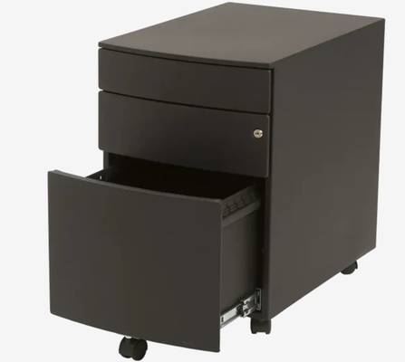 Modern 3-Drawer Metal File Cabinet Black Versatile Home Office Bedroom School Warehouse Gym Workshop Hotel Hospital Use