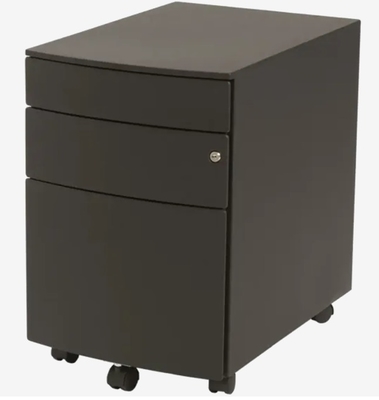 Modern 3-Drawer Metal File Cabinet Black Versatile Home Office Bedroom School Warehouse Gym Workshop Hotel Hospital Use