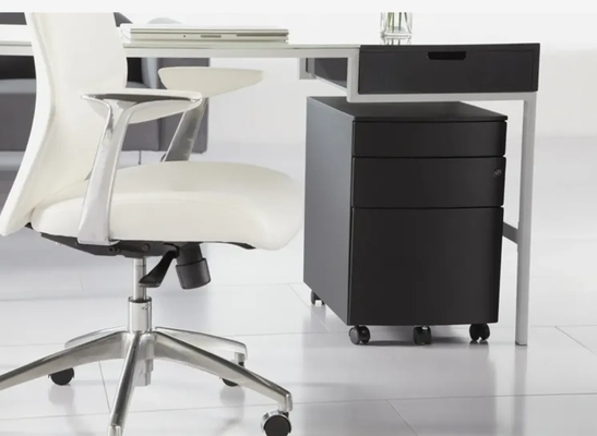 Modern 3-Drawer Metal File Cabinet Black Versatile Home Office Bedroom School Warehouse Gym Workshop Hotel Hospital Use