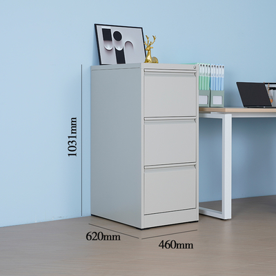 Large Capacity 3-Drawer Steel Filing Cabinet Adjustable Office Furniture Metal File Organizer for Home Office & Workshop Use