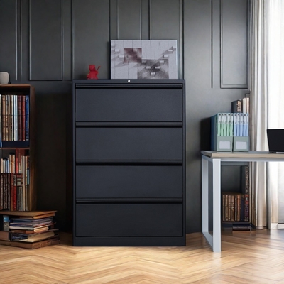 4-Drawer Steel Vertical Filing Cabinet Adjustable Office Storage Efficient Home Office Warehouse Workshop Document Management