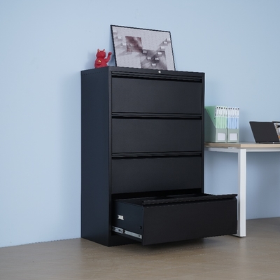 4-Drawer Steel Vertical Filing Cabinet Adjustable Office Storage Efficient Home Office Warehouse Workshop Document Management