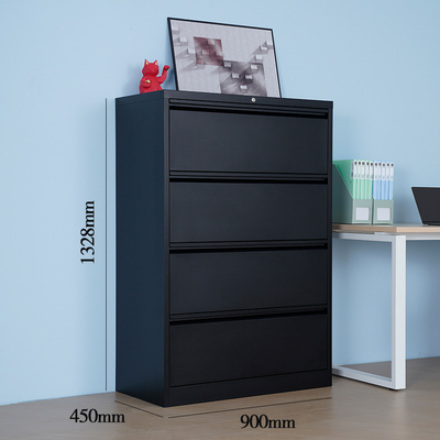 4-Drawer Steel Vertical Filing Cabinet Adjustable Office Storage Efficient Home Office Warehouse Workshop Document Management