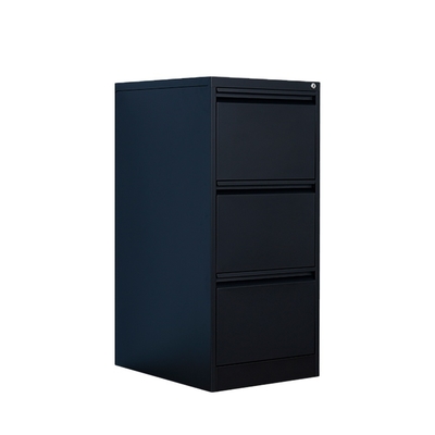 Large Capacity Black Metal 3-Drawer Filing Cabinet Adjustable Office Furniture Steel Storage Home Office Bedroom Kitchen Plastic