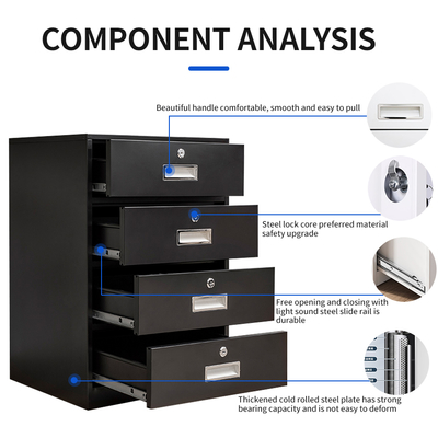 Hot Sales 4-Drawer Small Steel Filing Cabinet Adjustable Home Office Workshop Warehouse Storage with Efficient Organization Desk