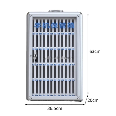 Aluminum Cell Phone Storage Box Pocket Mobile Phone Locker Storage Cabinet  60 Slots  Cells for Classroom School Office