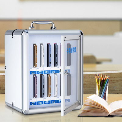 Aluminum Alloy Flexible  Portable Cell Phone Box Portable Cell Phone Organizer  12 Cells Slots for Secure Storage