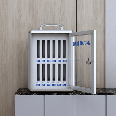 Aluminum Alloy Flexible  Portable Cell Phone Box Portable Cell Phone Organizer  12 Cells Slots for Secure Storage