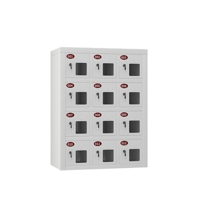 Modern 12-Door Metal Steel Storage Cabinet Cell Phone Charging Locker for Office School Gym Supermarket Hospital Use