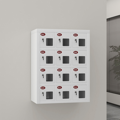 Modern 12-Door Metal Steel Storage Cabinet Cell Phone Charging Locker for Office School Gym Supermarket Hospital Use
