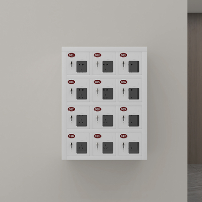 Modern 12-Door Metal Steel Storage Cabinet Cell Phone Charging Locker for Office School Gym Supermarket Hospital Use