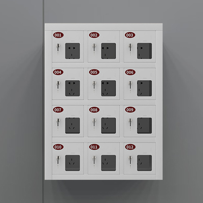 Modern 12-Door Metal Steel Storage Cabinet Cell Phone Charging Locker for Office School Gym Supermarket Hospital Use