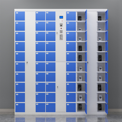 Intelligent System 60-Door Metal Phone Locker Efficient Barcode Storage Cabinet for School Gym Hospital