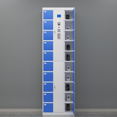 Modern Design Metal Intelligent Swipe Card & Barcode Access Phone Storage Cabinet 20-Door Supermarket & Gym Use Phone Locker