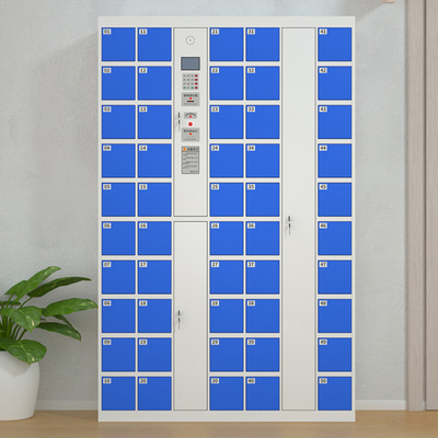 Modern 50-Door Metal Phone Storage Cabinet Intelligent System Barcode Locker for Gym School Supermarket and Hospital Use