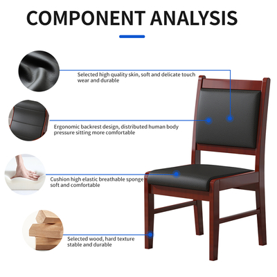 Back Leather Chair with Wooden Frame for Conference Meeting Room Reception Chair Government Office Chairs