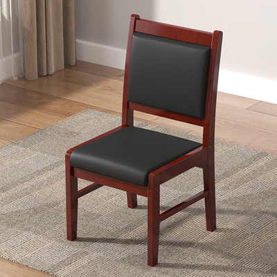 Back Leather Chair with Wooden Frame for Conference Meeting Room Reception Chair Government Office Chairs