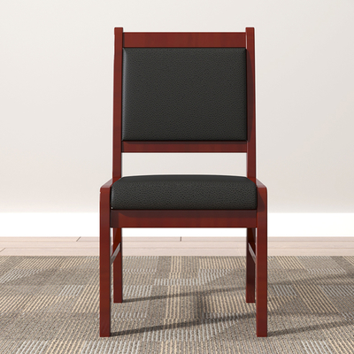 Back Leather Chair with Wooden Frame for Conference Meeting Room Reception Chair Government Office Chairs
