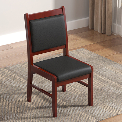 Back Leather Chair with Wooden Frame for Conference Meeting Room Reception Chair Government Office Chairs