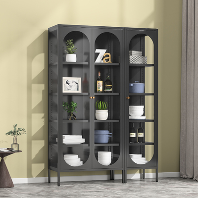 Steel Kitchen Storage Cabinet Sideboard Accent Buffet With Metal Shelf for Living Room Dining Room Cabinet Collect Items
