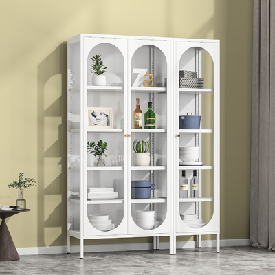 Steel Kitchen Storage Cabinet Sideboard Accent Buffet With Metal Shelf for Living Room Dining Room Cabinet Collect Items