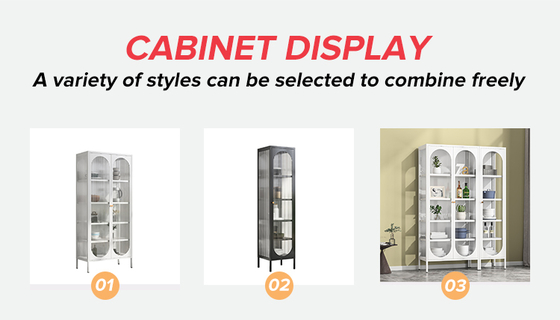 Steel Kitchen Storage Cabinet Sideboard Accent Buffet With Metal Shelf for Living Room Dining Room Cabinet Collect Items