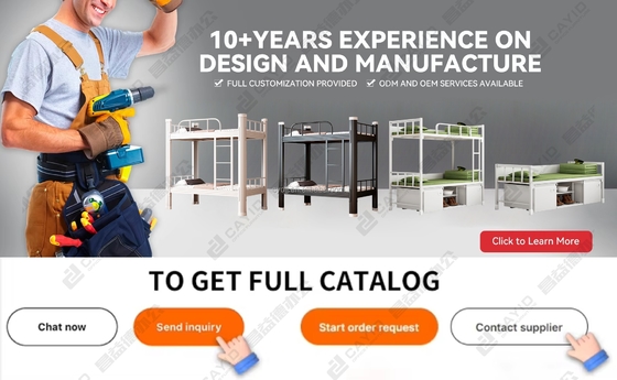 Modern Without Screws Black Metal Double Bunk Bed Frame Safety Rails Storage for Adult Hostels  Teenagers Bedroom