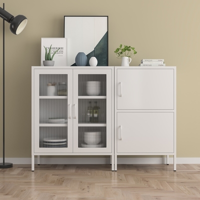 Sideboard Cabinet Steel Foot Storage Tv Stand Storage Cabinets Modern Living Room White Glass Door Dining Sideboards