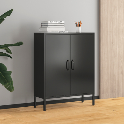 Modern Ultra-Thin Metal Sideboard Buffet Cabinet With 2 Steel Doors Dining Room Furniture for Home Use Living Bedroom Storage