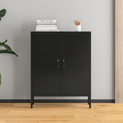 Modern Ultra-Thin Metal Sideboard Buffet Cabinet With 2 Steel Doors Dining Room Furniture for Home Use Living Bedroom Storage