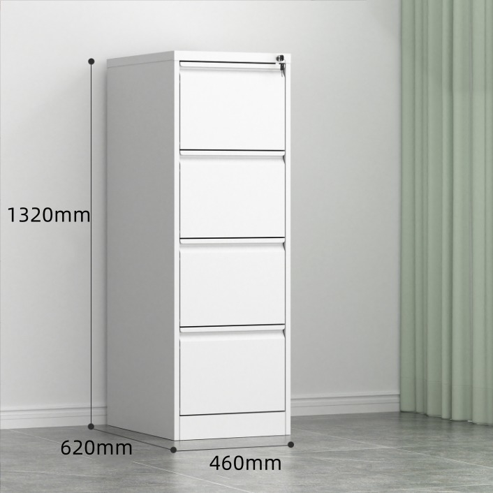4-Drawer Modern Steel Office Furniture Key Lock Adjustable File Cabinet for Storage for Bedroom School Gym Workshop Hotel