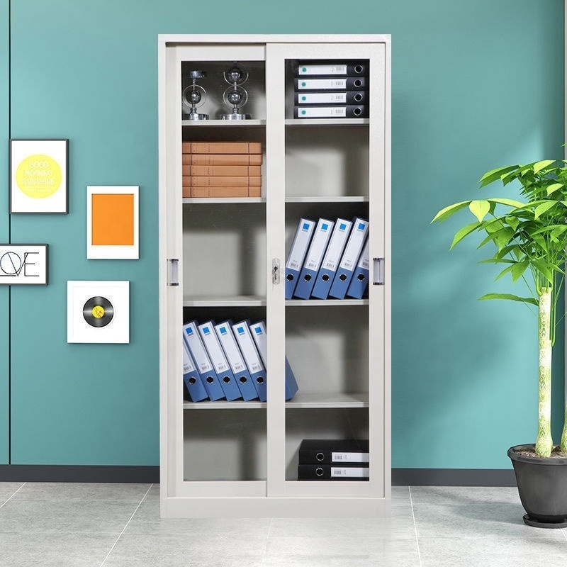 Top-Ranked Modern Steel File Cabinet Home Hotel Office Lock Adjustable Bookshelf Glass Display Case Storage Made Durable Iron