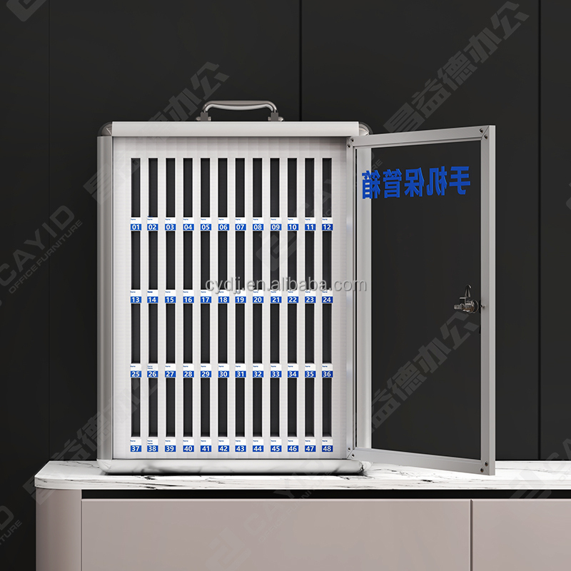 Aluminum Alloy Steel   Cell Phone Storage Cabinet  Box  48 Cells  Slots  School  Office  Factory