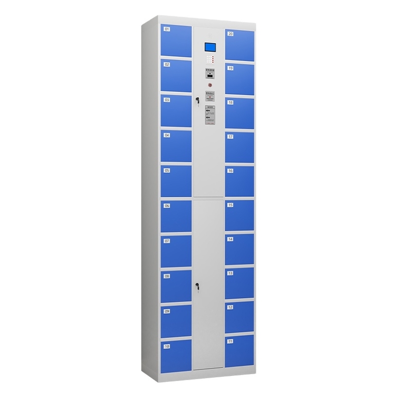 Modern Design Metal Intelligent Swipe Card & Barcode Access Phone Storage Cabinet 20-Door Supermarket & Gym Use Phone Locker